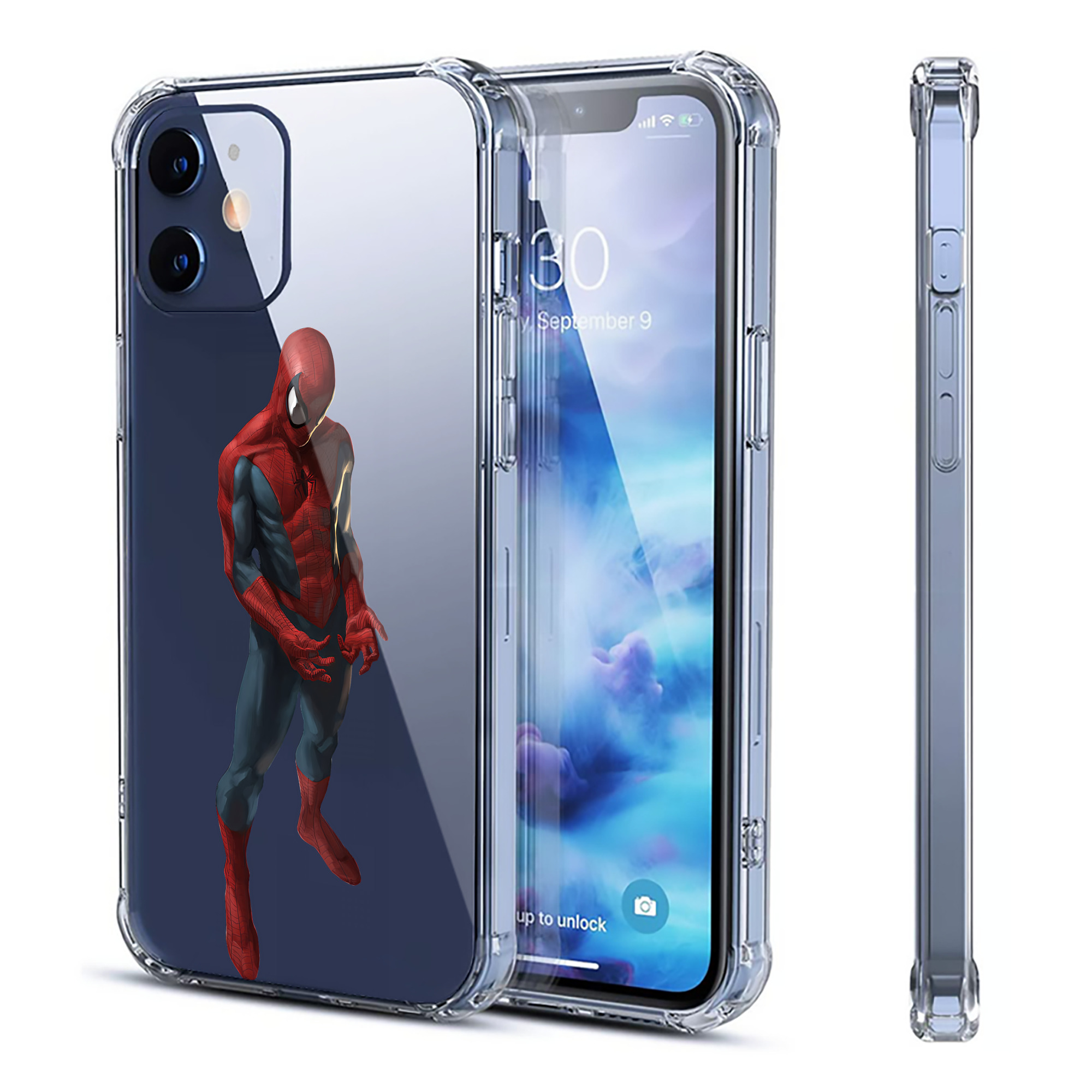 （画像用） Spider Man スパイダーマン 【iPhone 12シリーズ対応】透明スマホケース（クリアソフトケース）
